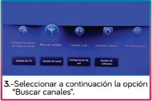 Pantalla del paso 3: Buscá canales